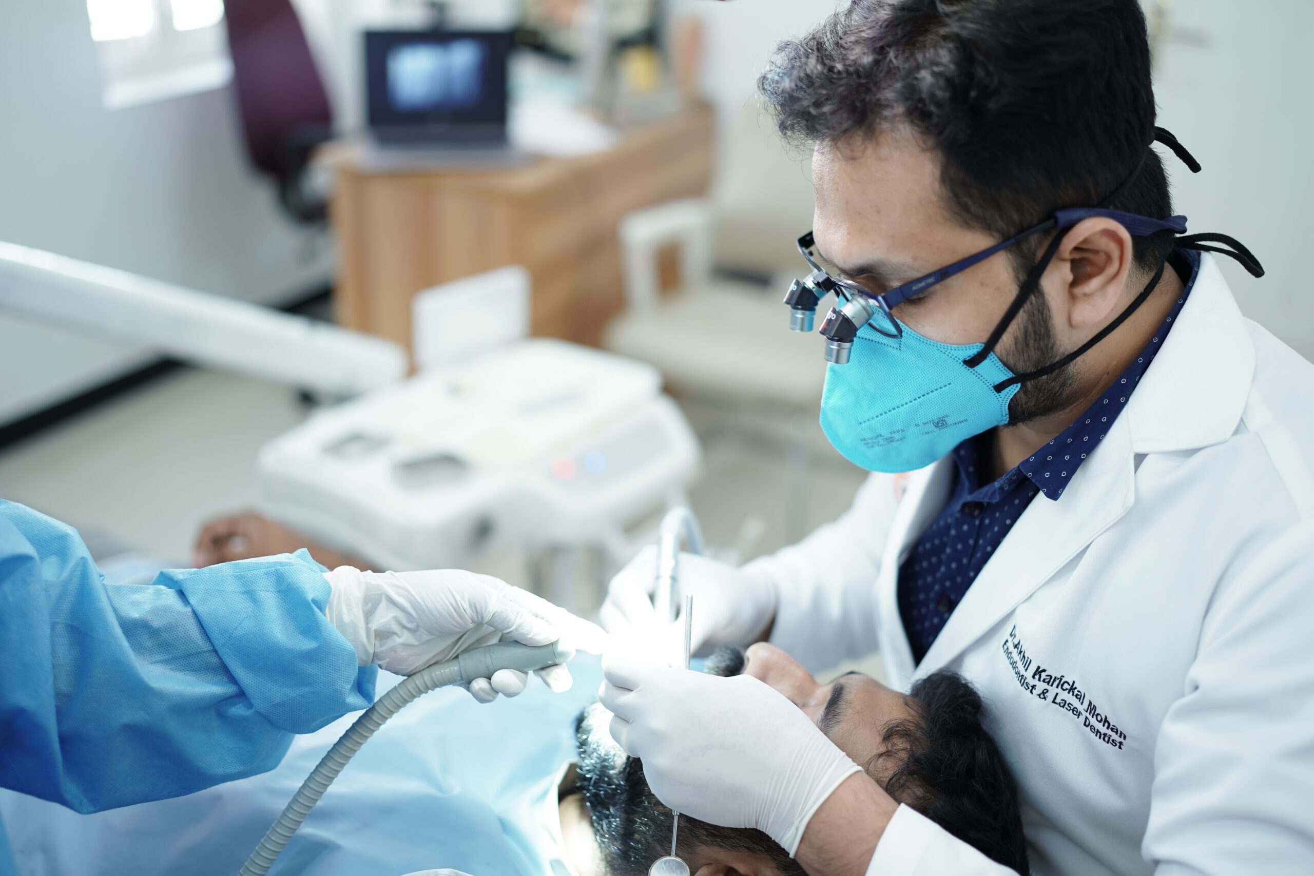 Dentist in Kadavanthra Kochi treating a patient at Dental Point